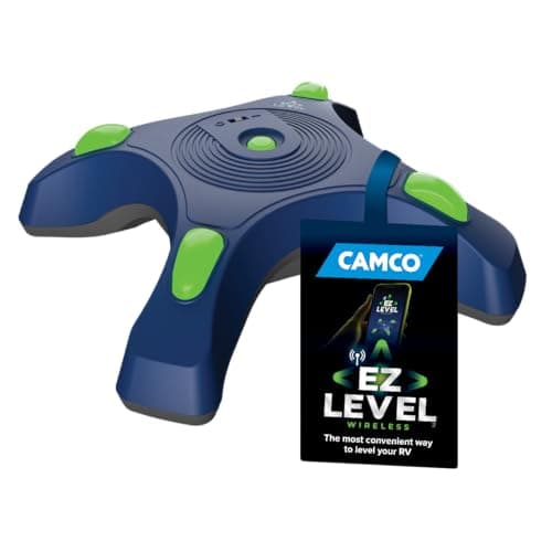 Camco Camper/RV EZ Level - Features Illuminated Indicator Lights & Automatic Shut-Off Function when Not In-Use - Simultaneously Monitor RV Level on Both Axis - Smartphone Compatible (25507)