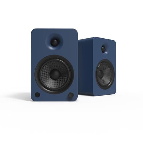 Kanto YU6 Powered Speakers with Bluetooth and Built-in Phono Preamp | 200W Peak Power | 1" Silk Dome Tweeter and 5.25" Kevlar Driver | Auto Standby and Startup | Remote Included | Pair | Matte Blue