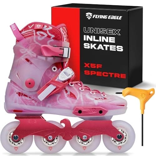 Flying Eagle X5F Spectre Freeskates - Adult Inline Skates Women, Adult Roller Skates Women, Urban Inline Skate, Outdoor Skating Shoes, Rollerskates Adults - Pink, Women's Size: 7 US / 38 EU