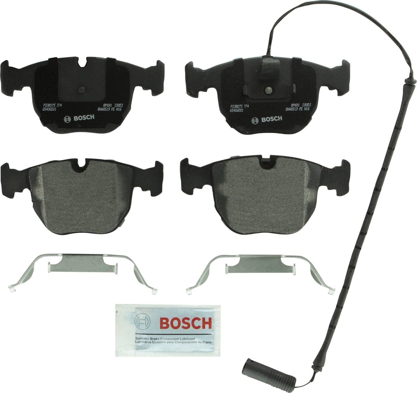 BOSCH BP681 QuietCast Premium Semi-Metallic Disc Brake Pad Set - Compatible With Select BMW 530i, 540i, 740i, 740iL, M5, X5; FRONT