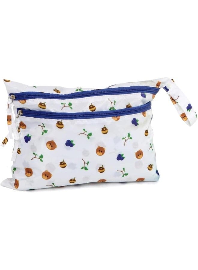 Waterproof Wet & Dry Bag with Handle - Two Zippered Sections for Wet and Dry Items - Ideal for Diapers, Swimsuits, Toiletries, and Travel Accessories