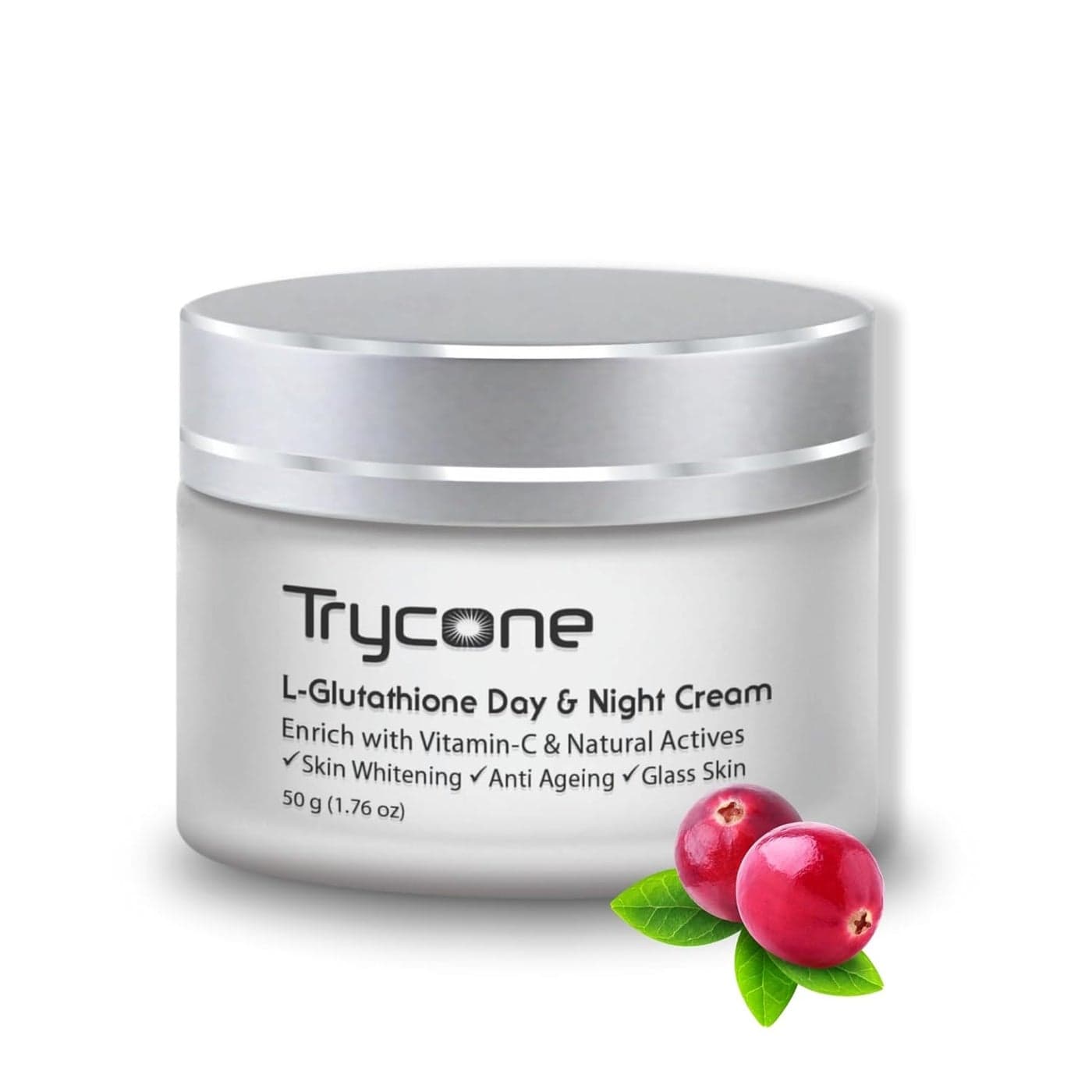 TRYCONE L Glutathione And Vitamin C Day Night Moisturizer Cream For Face Anti Aging Dark Spots Removal Enrich With Kojic Acid And Natural Actives 50 Gm