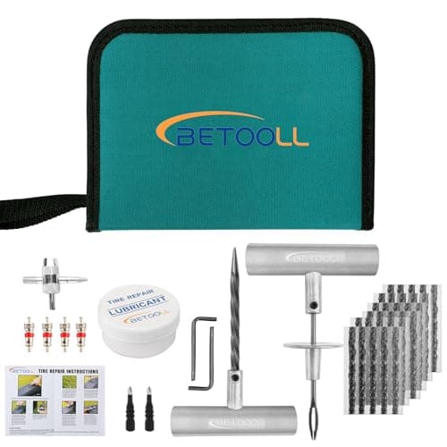 BETOOLL 44pcs Tire Repair Kits,Tire Plug Repair Tools for Car, Motorcycle, Jeep, RV, ATV,SUV, Truck, Trailer,Tractor, Lawn Mower