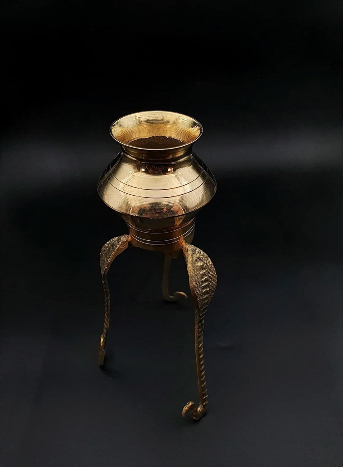 Dharmsaar Pooja Jaleri for Shivling Brass Made ShivJi Ki Jaleri Stand for JalabhishekTripai Lota Kalash Set for Shivji for Milk and Water PujaDecorative Stand Showpiece Home Decor Item 8 inch