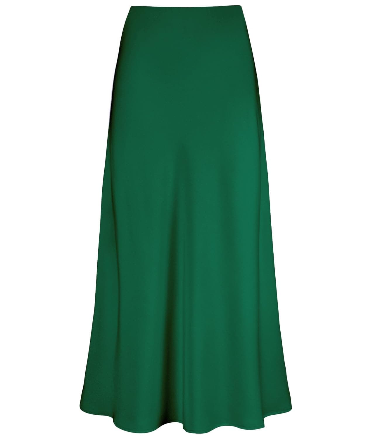 Outoshe Women's Satin High Waisted Maxi Skirts Hidden Elasticized Waistband A Line Long Skirt
