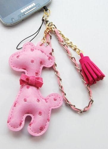 ZZYBIA® Pink Giraffe Fringed Dust Plug Charm for Cell Phone