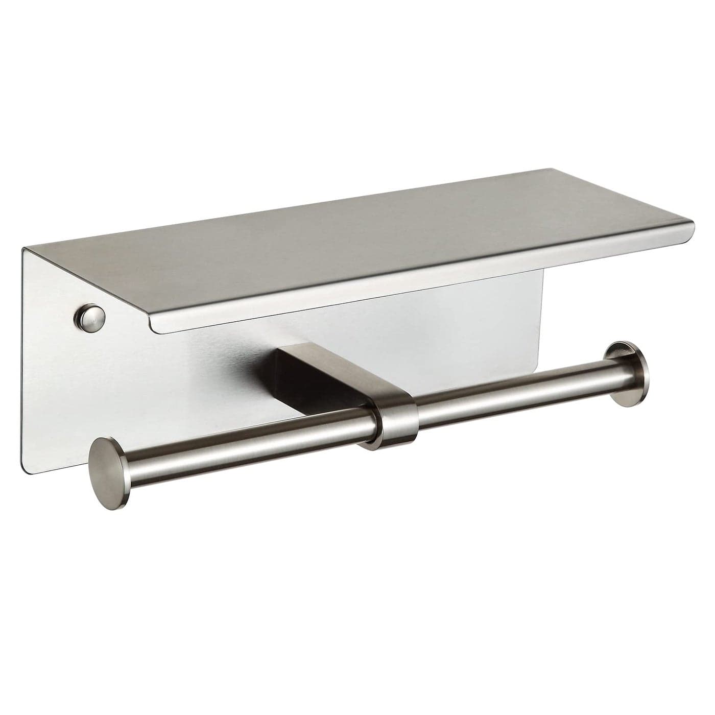 Double Toilet Paper Holder with Shelf Brushed Nickel Toilet Paper Holder Wall Mounted