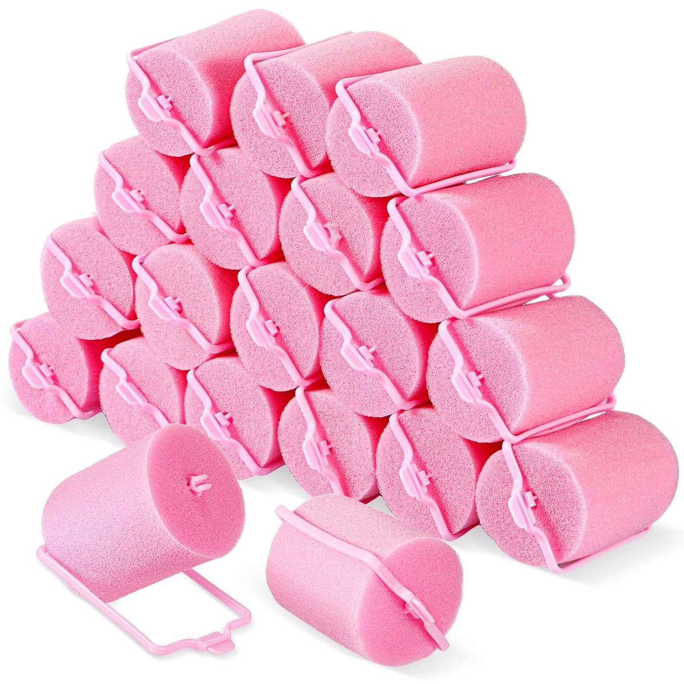 Geyoga 18 Pieces Sponge Hair Rollers Large Soft Foam Hair Styling Curlers Large Size Hairdressing Curlers for Women19 x 26 InchesPink