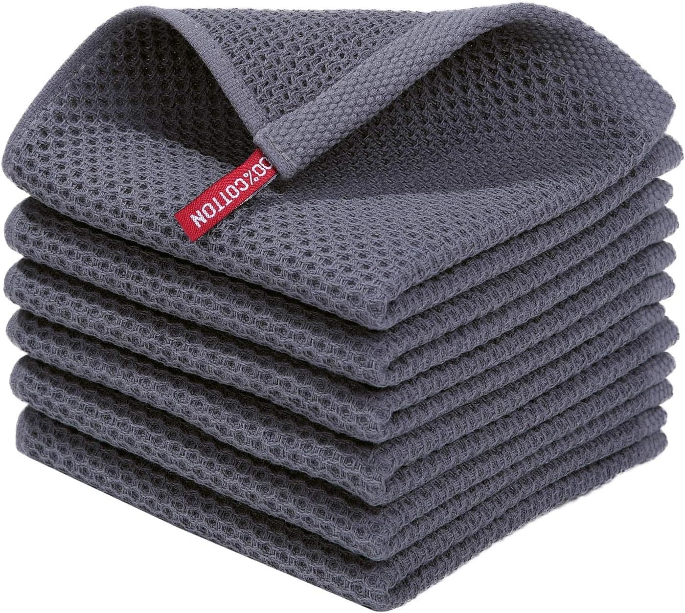 The Artment your artistic apartment 100% Cotton Waffle Weave Kitchen Dish Cloth, Ultra Soft Absorbent Quick Drying Dish Towels (Set of 6)