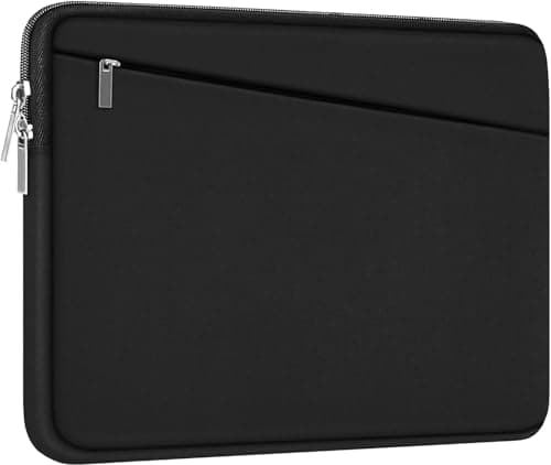 15.6 inch Laptop Sleeve, Durable Computer Carrying Bag Protective Case Briefcase Handbag with Front Pocket, Slim Cover for 15-16 Inch HP, Dell, Lenovo, Asus, Notebook, Black
