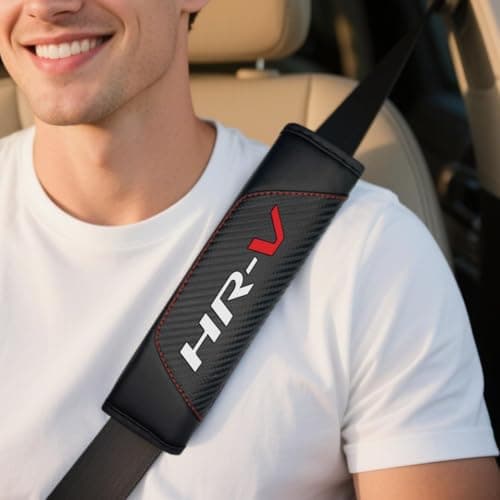 HUIANTS 2Pcs Carbon Fiber Leather Seat Belt Cushions Shoulder Pad Soft for Honda HR-V Accessories,Car Seat Belt Pads Safety Belt Cover Pad (for hrv)
