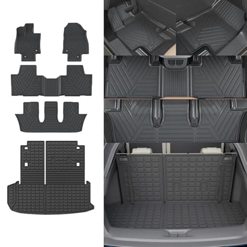 Rongtaod Floor Mats Compatible with 2024 2025 2026 Toyota Grand Highlander Cargo Mat Cargo Liner Trunk Mat Back Seat Protector Grand Highlander Accessories Trunk Mat with Backrest MatFloor Mats