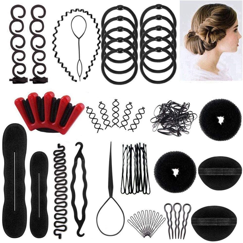 Winkeyes Hair Styling Set DIY Hair Braiding Tool Kit with Hair Modelling Accessories for Simple and Fast Spiral Braids