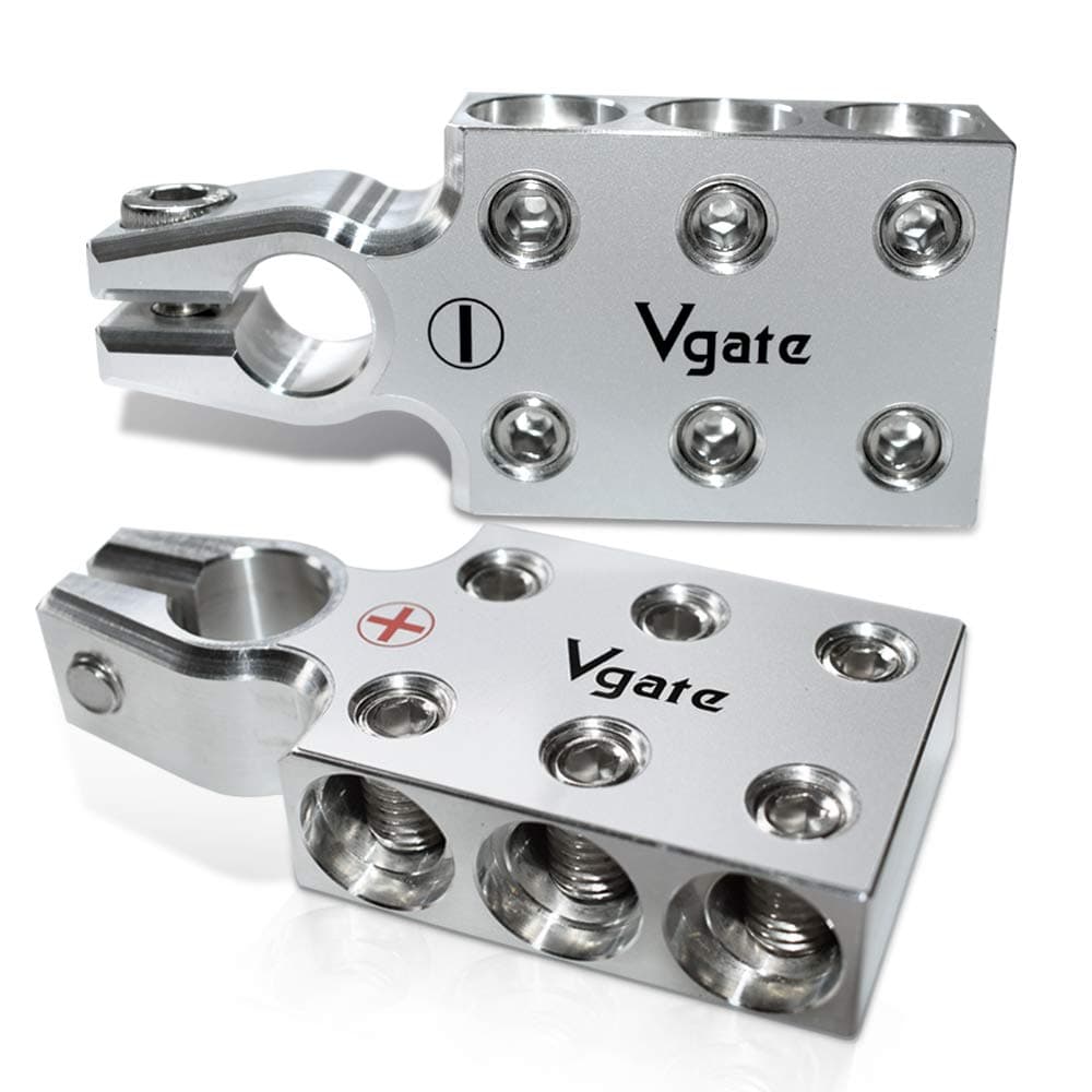 Vgate 6x00 20 AWG Gauge LeadAcid Battery Terminals Clamp Positive and Negative Pair for Tapered Top Post