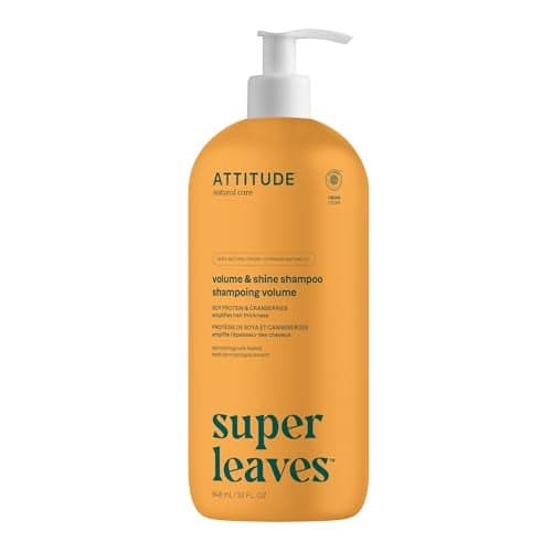 ATTITUDE Volume and Shine Hair Shampoo EWG Verified For Thin Hair Naturally Derived Ingredients Vegan and Plant Based Soy Protein And Cranberries 32 Fl Oz