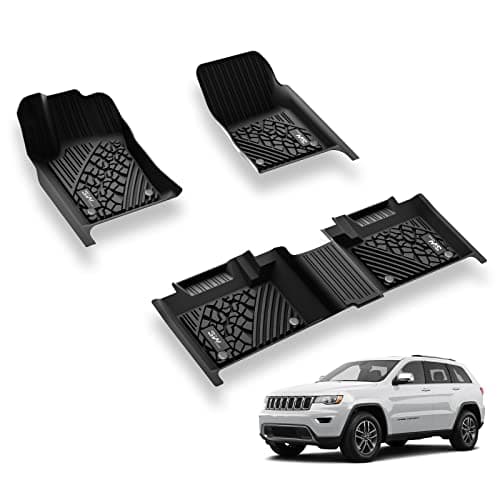 3W Floor Mats Fit for Jeep Grand Cherokee 2016-2021/ Grand Cherokee WK 2022 2023/ Dodge Durango 2016-2021 (2nd Row Bench Seating Only) TPE All Weather Custom Fit Full Set Car Liners Accessories