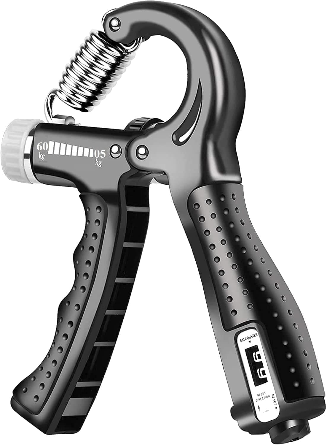 JM SELLER BRUSH 5KG To 60KG Weight Adjustable Hight Quality Hand Gripper for Men & Women |Hand Grip|Finger Exerciser|Power Gripper|Hand Exerciser Equipment|Hand Strengtheners (BLACK WITH COUNT)