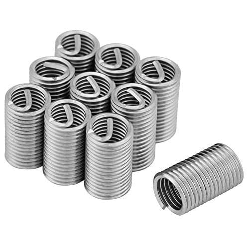 10 Pcs 304 Stainless Steel Thread Repair Kit with Wire Inserts for M8x1.25x3D in Low Strength Materials