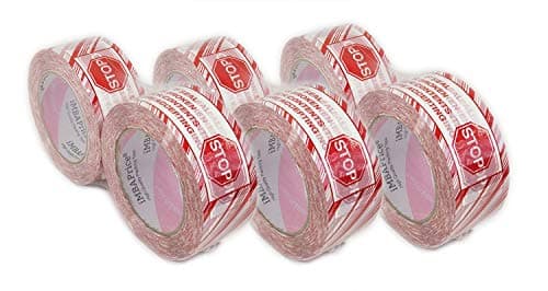 iMBAPrice Security Tape - Printed Message"IF Seal is Broken Check Contents Before Accepting" 6 Roll of 110 Yards(330 Feet x 6) 2" Wide Stop Sign Shipping Packaging Tape
