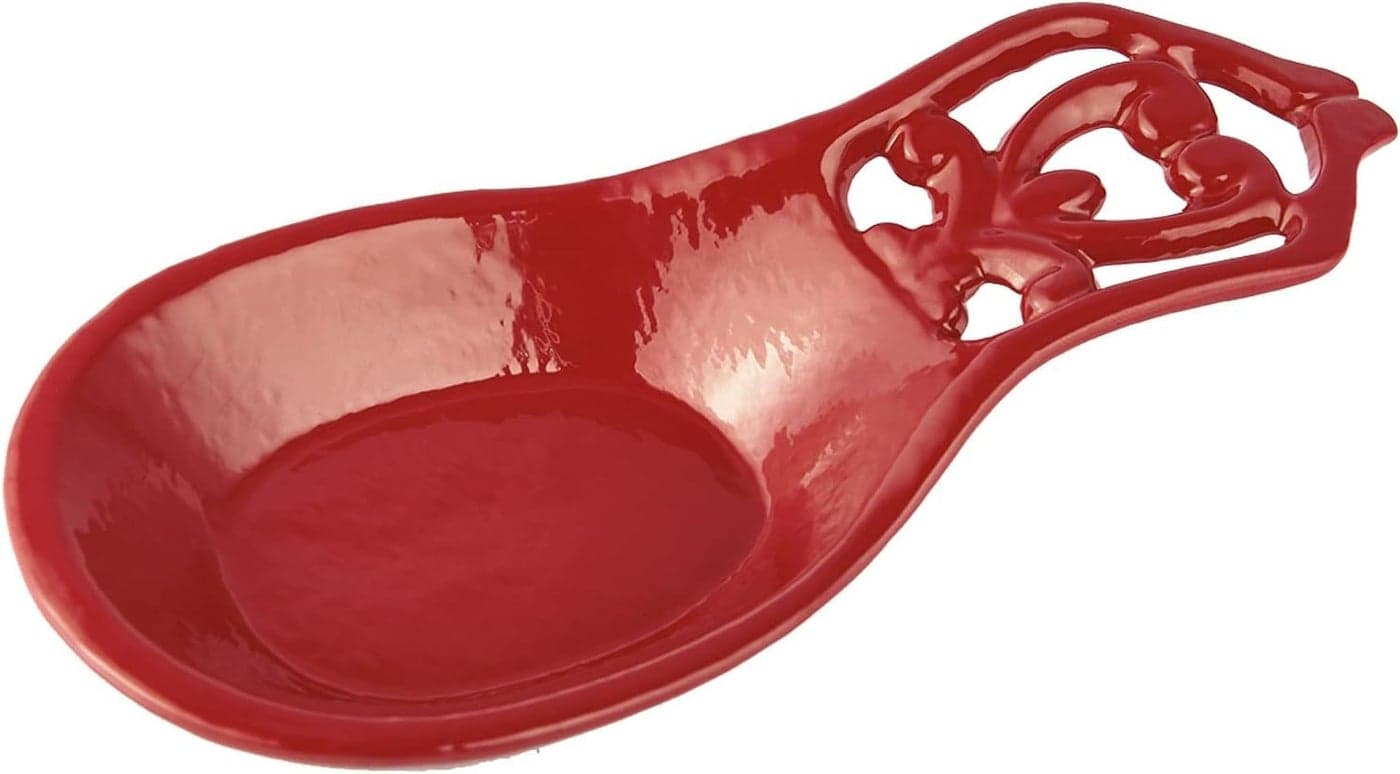 Spoon Rest Vintage Metal Kitchen 7937 Spoon Rest Cast Iron for Cooking Home Decor Red