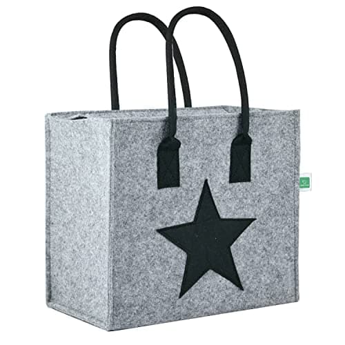 GREENSHEEP Unisex Shopping Bag Foldable Clothbags with Handle Spacious Tote for Vegetables, Groceries and Other Accessories (Large, Grey, 400 GSM)
