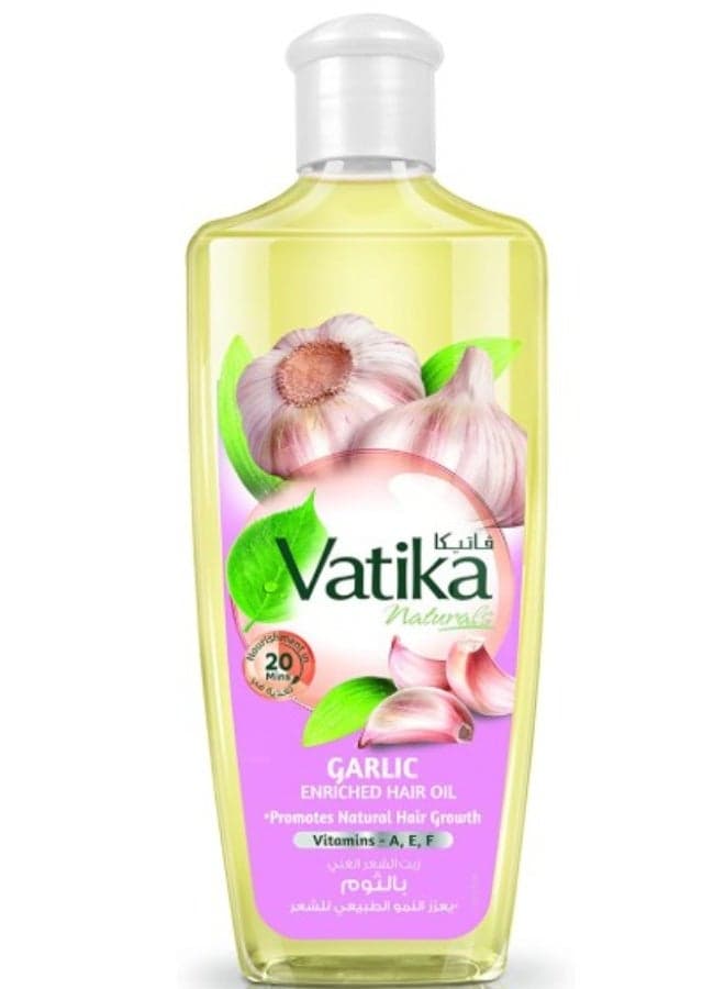 Vatika Naturals Garlic Enriched Hair Oil | Goodness Of Vitamins A, E, & F | Promotes Regrowth, Healthier Scalp & Strength - 200 ml
