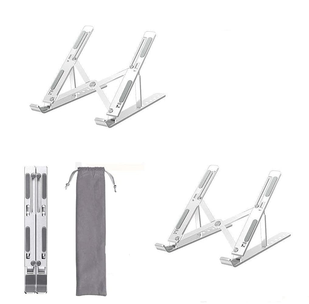 worison 2pc Adjustable Laptop Stand for DeskTable Mount Aluminum Laptop Stands Ergonomic Foldable and Compatible for Laptops Tablets Phones etc from 10156 Inch