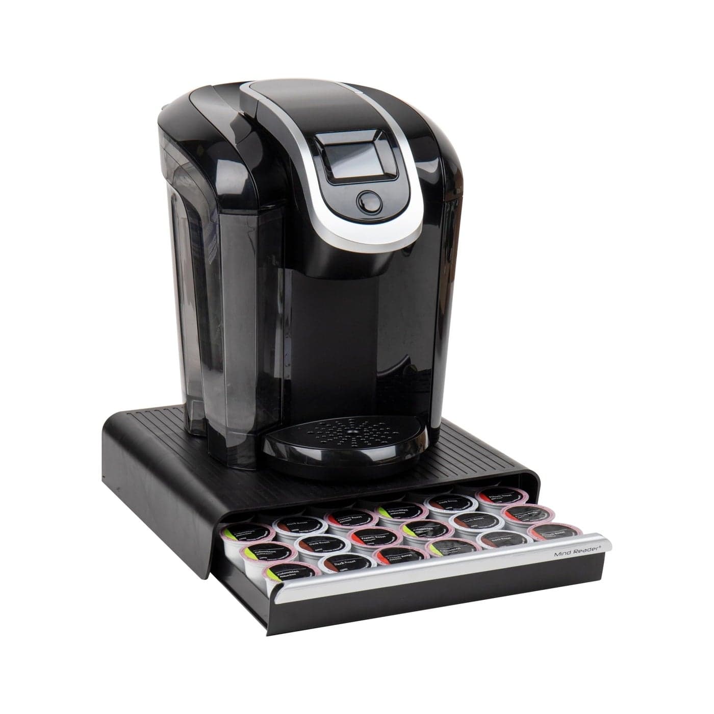 Mind Reader Single Serve Coffee Pod Drawer 36 Pod Capacity Countertop Organizer Breakroom 1275L x 13W x 3H Black