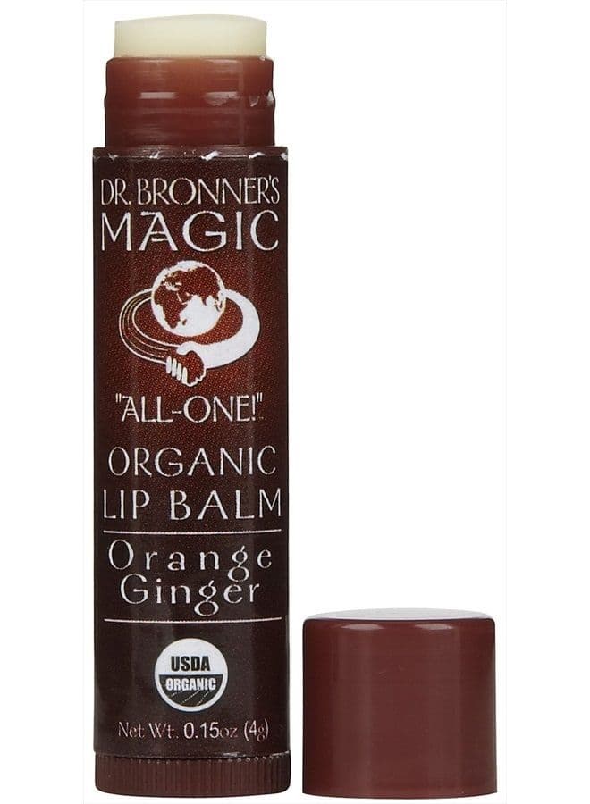 Dr. Bronners Organic Orange Ginger Lip Balm, 0.15 OZ
