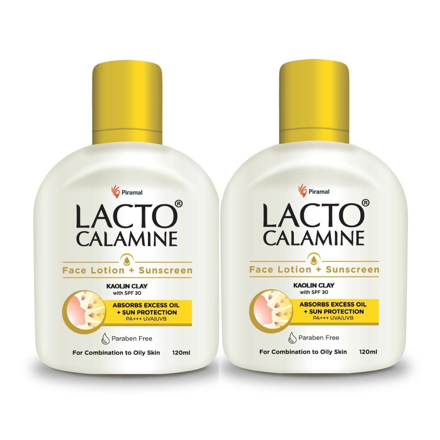 Lacto Calamine Sunscreen Lotion with SPF 30 120ml each Pack of 2 UVA UVB PA Kaolin Clay Zinc Oxide Daily Face Moisturizer For Oily Skin Lightweight NonGreasy Face Body Lotion