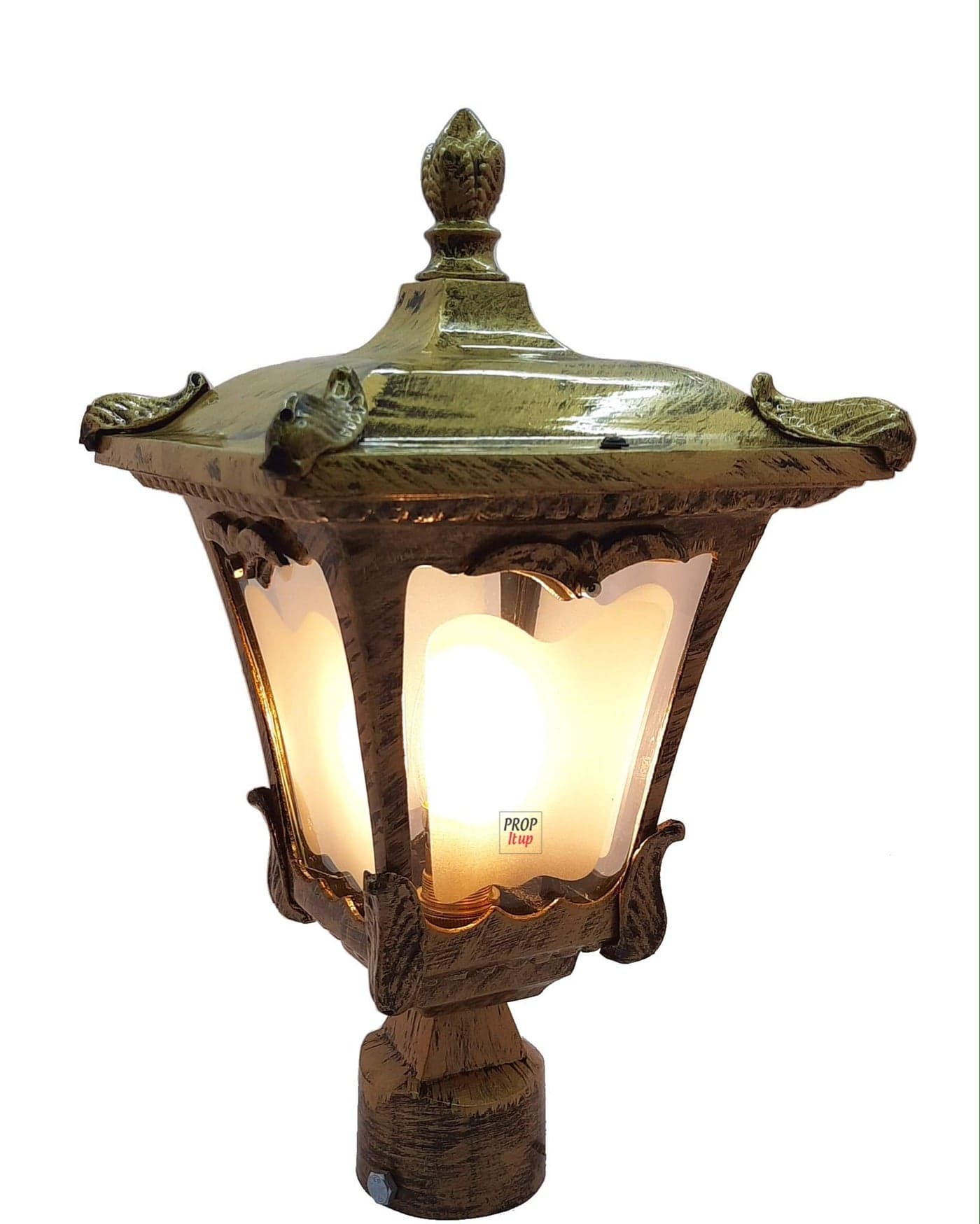 Traditional Outdoor Gate Lights Cast Aluminium Unbreakable Acrylic Exterior Waterproof for House Pillar Pole Gate lamp Garden Lights Square/Antique, TD-011 (Antique Pack of 1)