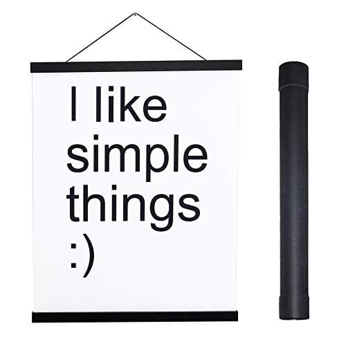 Artmag Magnetic Poster Hanger Frame, 24x36 24x32 24x18 Light Wood Wooden Magnet Canvas Artwork Print Poster Hangers Frames Hanging Kit (Black, 24")