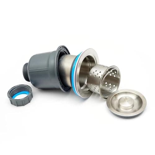 STARSTAR Kitchen Sink Stainless Steel Drain Assembly Kit for 3-1/2-inch Sink Opening Size, Removable Deep Sink Strainer Basket with Sink Stopper/Sealing Lid (Stainless Steel)
