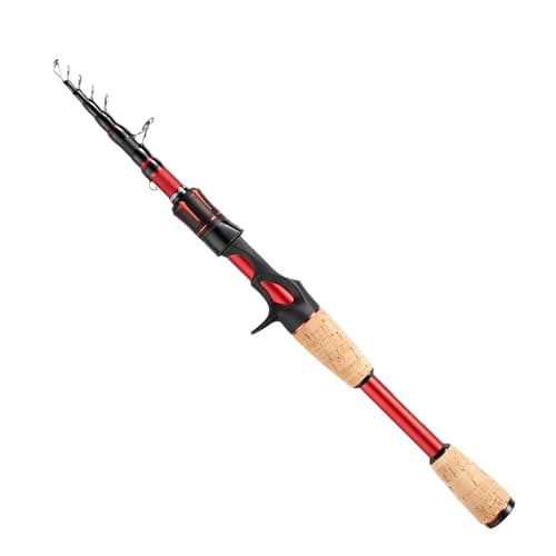 EOW XPEDITE LITE Portable Telescopic Fishing Rods Combo Spinning Casting Fishing Poles 24T Carbon Rod Blanks Solid Carbon Tip Split Cork Grips Travel Rod Combos with 51BB Spinning Reel