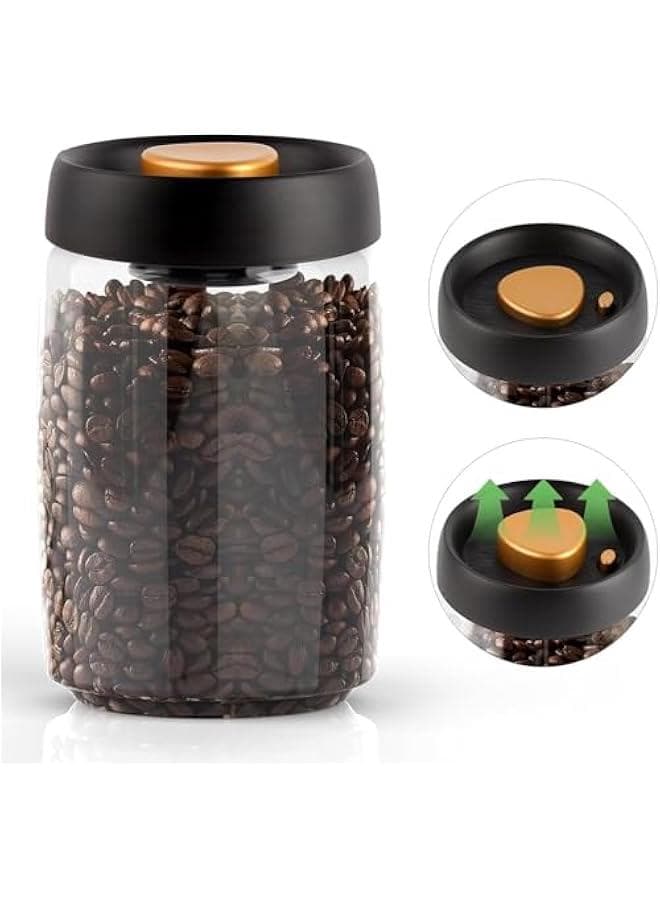 Vacuum Coffee Canister Mason Jar, 900ml Airtight Food Storage Overnight Oats Containers with Lids, Food Storage Containers - Perfect for Coffee Beans, Tea, Sugar, Candy, Spices, Rice