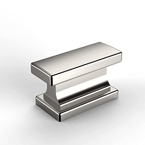 Amerdeco 20 Pack Brushed Satin Nickel Cabinet Knobs 1.46 Inch(37mm) Single Hole Cabinet Handles Rectangle Dresser Knobs and Pulls for Bathroom Cabinets