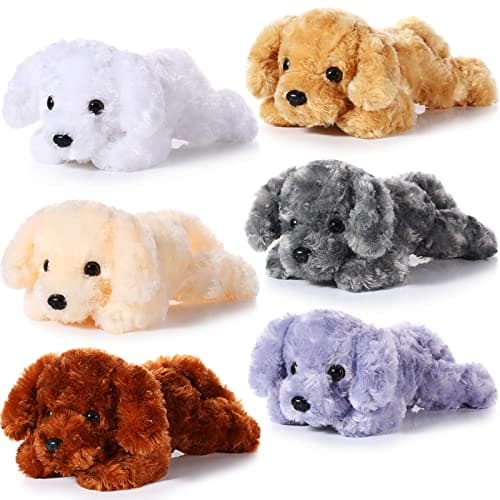 Harrycle 6 Pcs 8 Inch Stuffed Animal Plush Dog Puppy Soft Plush Pillow Toy Fluffy Puppy Set for Kids Girls Dog Theme Party Favor Birthday Baby Room Home DecorCute StyleCute Color