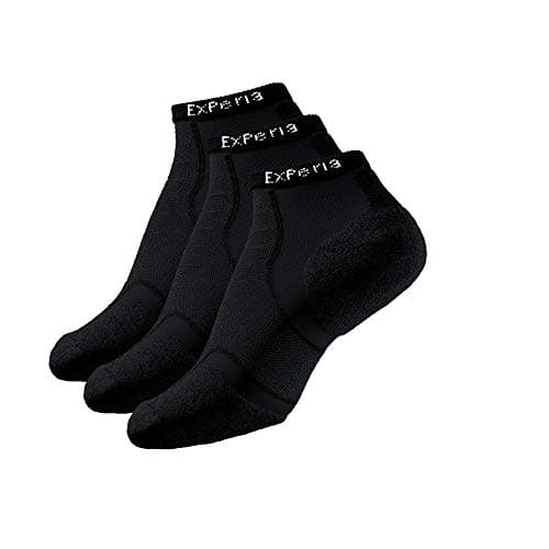 Thorlos Experia Thin Padded Ankle Sock, 3 Pair Pack, Black L