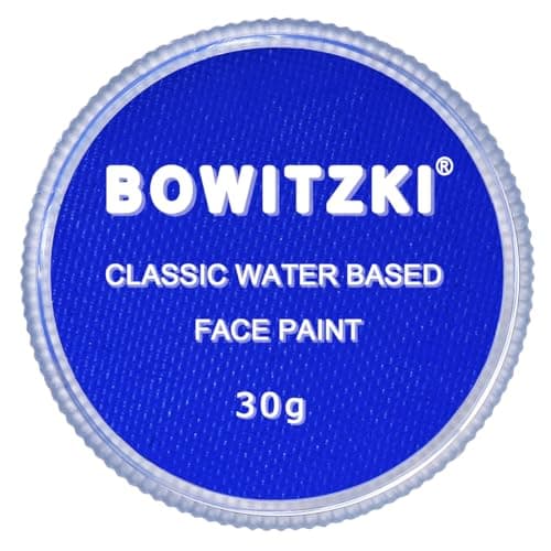 Bowitzki 30g Professional Face Paint Body Paint Water Based Face painting Makeup for Adults Split Cake Single Color Halloween Christmas Party Blue