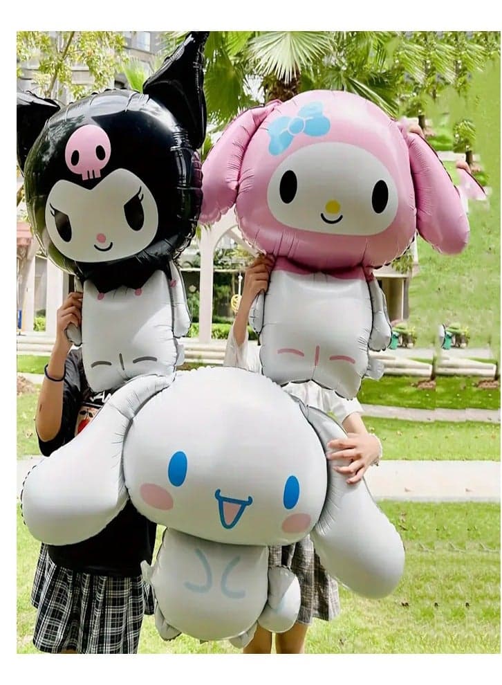 Balloon Kawaii Anime Kuromi Melody Cinnamoroll Birthday Party Decoration Jumbo Balloons Cute Photo Prop 3 pcs