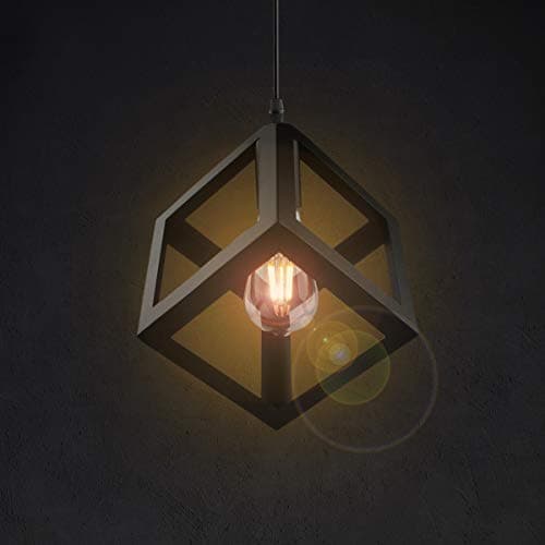 DarkVision Metal Minimalist Industrial Pendant Light Matte Black Hanging Lighting Fixture with Open Frame Design, Perfect for Bedroom, Living Room Home and Office Décor (with Bulb)