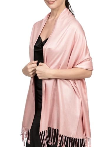 Achillea Soft Silky Pashmina Scarf for Women – Shawl Wrap for Evening Dresses, Bridesmaids, Weddings & Everyday Wear (Light Lavender)
