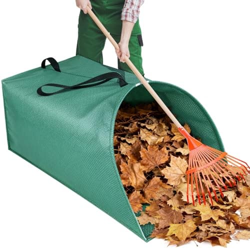 60 Gallon Leaf CollectorCollapsible Lawn Leaf BagHeavy Leaves Pick up Tool Reusable Yard Waste BagsLarge Yard Dustpan Type Garden Bag for LeavesDebrisGrassClippingsLawn Trash