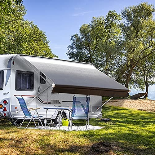 Suncode Premium RV Awning Fabric Replacement HeavyDuty Waterproof Vinyl Canopy Universal Fit for Camper Trailer Motorhome 11Fabric 102 Black Fade