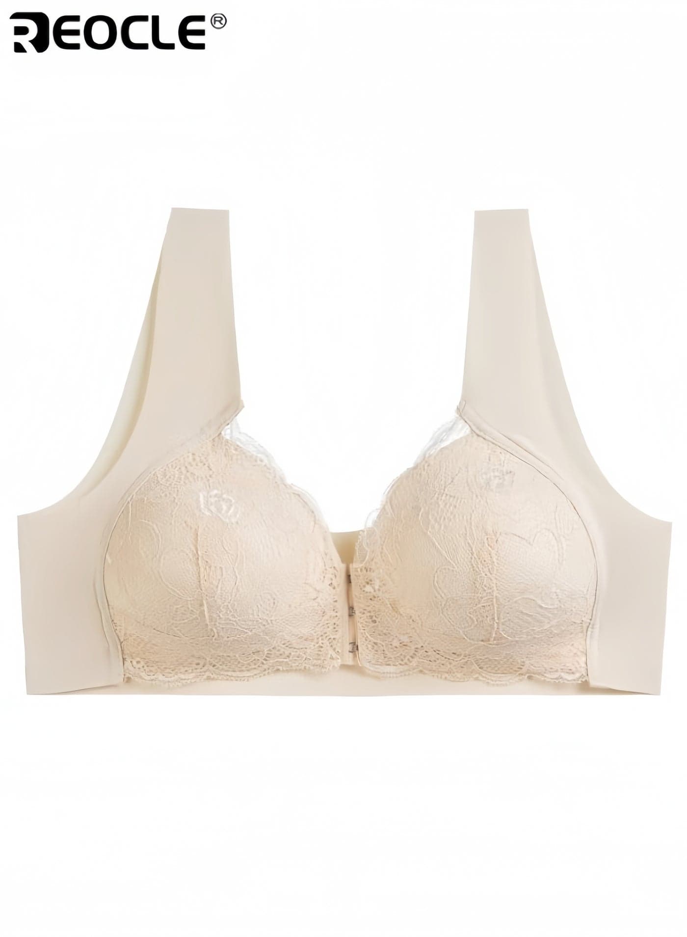 Women's Front Closure Bra Plus Size Lace Bra Comfort Wireless Full Coverage Bra Thin Push Up Bra Seamless Underwear