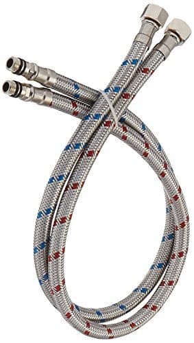 Greenspring 32Inch Long Flexible Bathroom Kitchen Toilet Hose Braided Stainless Steel Supply Lines 38Inch Female Compression Thread x M10 Male Connector US Standard x 2 Pcs 1 Pair