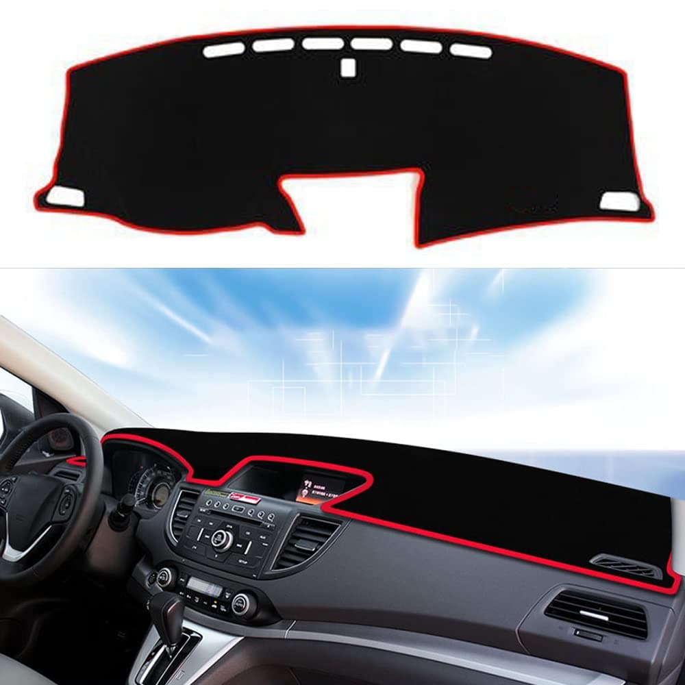 YOFAMO Dashboard Cover Dash Cover Mat Pad Carpet Custom Fit for Honda CRV 2012 2013 2014 2015 2016 Accessories AntiSkid Center Console Protector Cover MatRed Edge