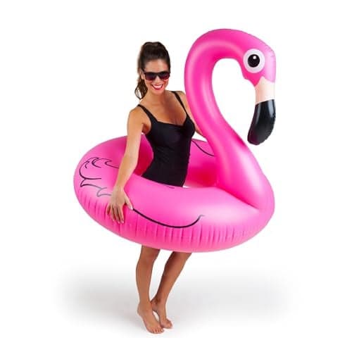 Giant Animal Pool Float Inflatable Floatie Tube Blow Up Swim Ring Outdoor Summer Pool Party Water Toy Pink Flamingo
