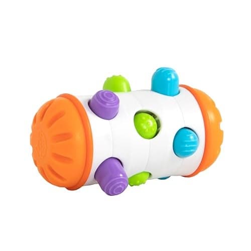 Fat Brain Toys Rolio Sensory Toys for Babies 6 Months Tummy Time Rattle