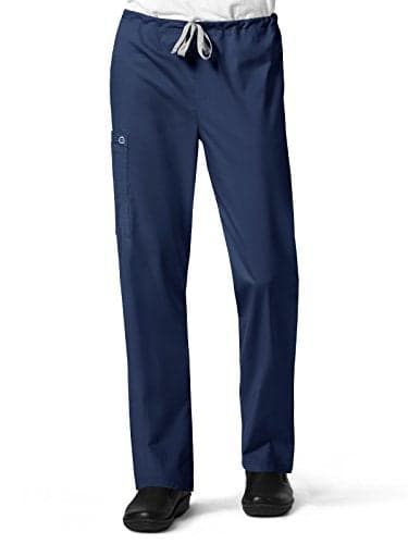 WonderWink Womens Drawstring Cargo - Short Medical Scrubs Pants, Navy, Large Short US